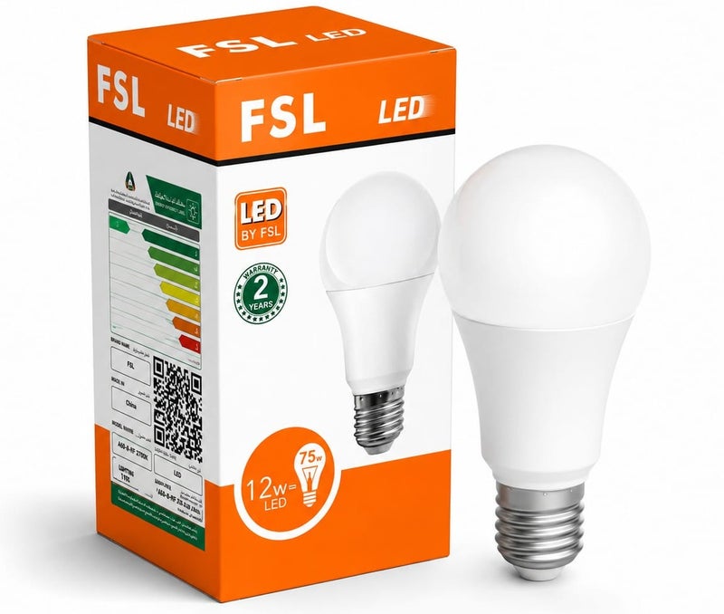 إف اس إل لمبة LED 12W إضاءة دافئة 3000K موفرة للطاقة - Image 1