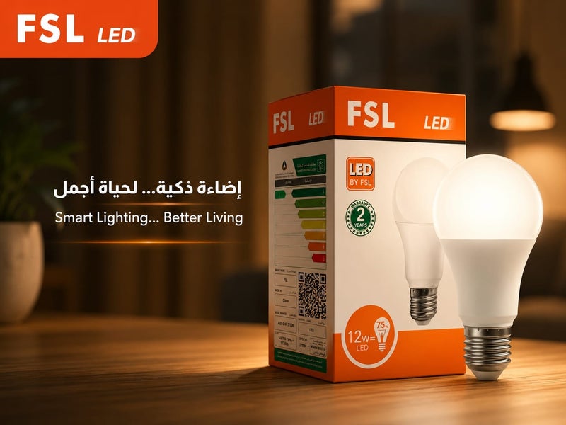 إف اس إل لمبة LED 12W إضاءة دافئة 3000K موفرة للطاقة - Image 2