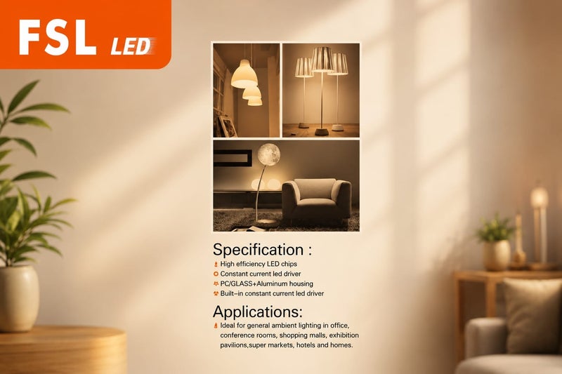 إف اس إل لمبة LED 12W إضاءة دافئة 3000K موفرة للطاقة - Image 5
