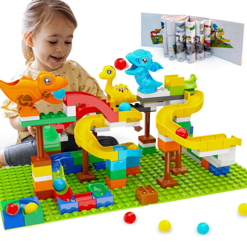 Anpcso Dinosaur Marble Run Building Blocks STEM Toys for Kids Ages 38 127 Pcs Construction Set with 3 Dinos Ball Run Track 4 in 1 Modular Design Learning Toys for Boys Girls Christmas Birthday Gift - Image 3