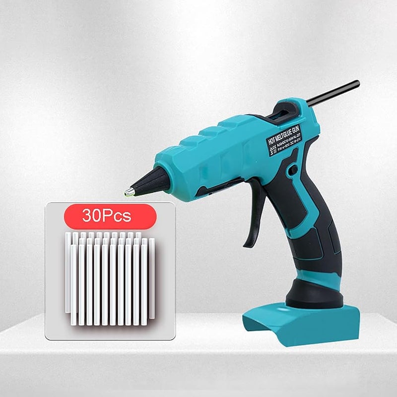Blue Cordless Hot Glue Gun 18V Battery Fast Preheat Anti Drip Ceramic Nozzle DIY Tool - Image 2