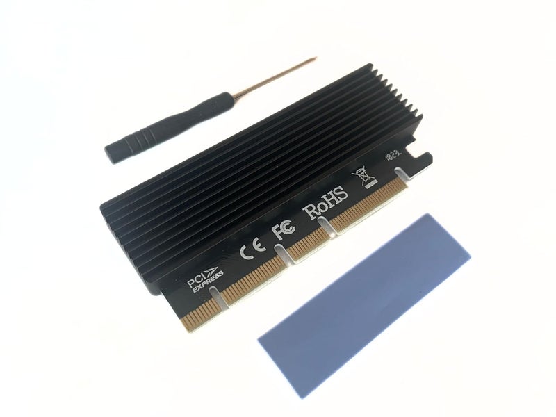 Millennium TECHNOLOGY NVME Adapter PCIe x16,M.2 NVME or AHCI SSD to PCIE 3.0 Adapter Card for Key M 2230,2242,2260,2280 NVME, Support PCIe x4 x8 x16 Slot (PCIe x16 to NVME Adapter with Heat Sink) - Image 3