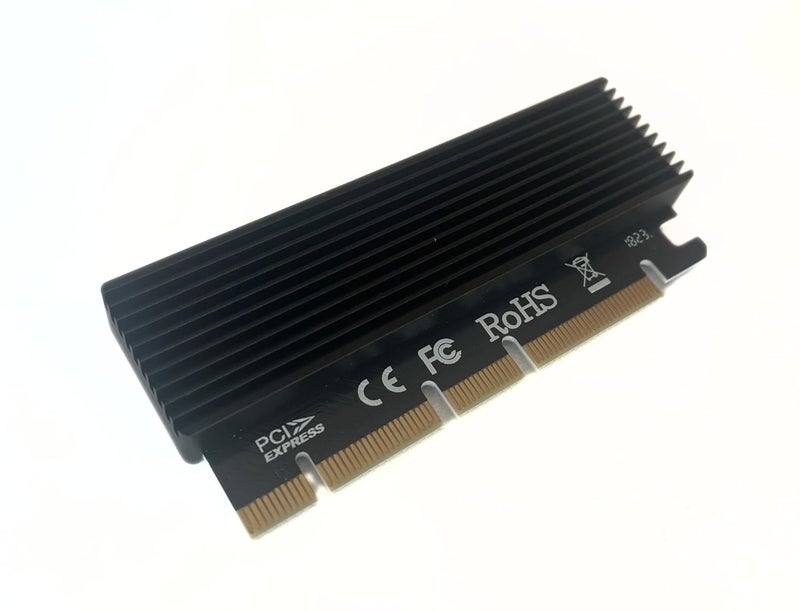 Millennium TECHNOLOGY NVME Adapter PCIe x16,M.2 NVME or AHCI SSD to PCIE 3.0 Adapter Card for Key M 2230,2242,2260,2280 NVME, Support PCIe x4 x8 x16 Slot (PCIe x16 to NVME Adapter with Heat Sink) - Image 1