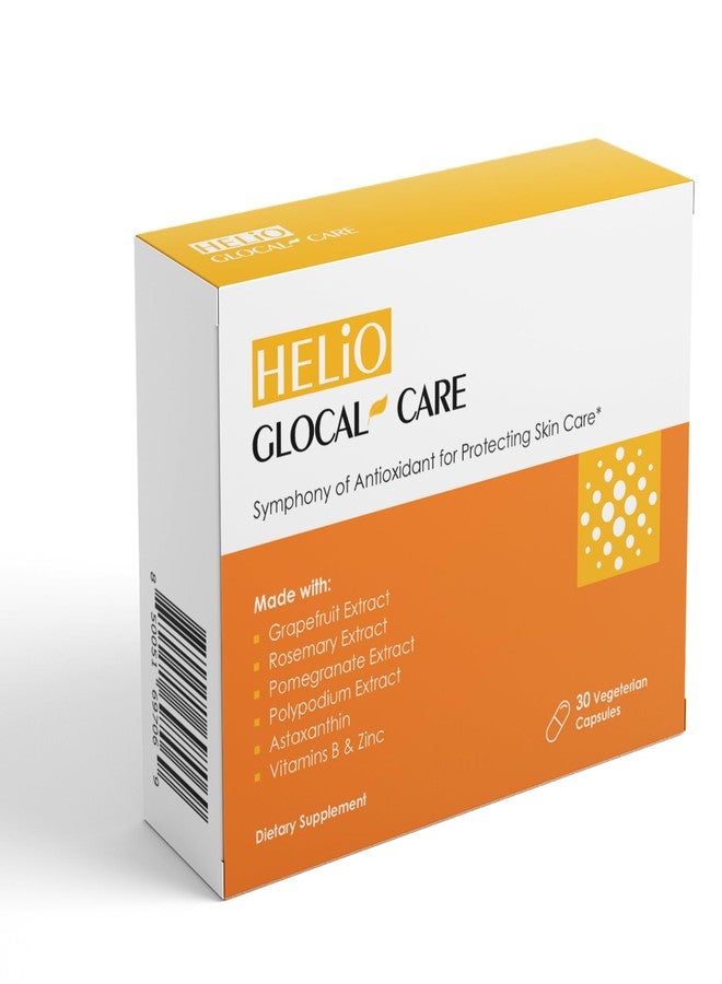 GlocalCare Helio – مكمل غذائي غني بمضادات الأكسدة للحماية من الشمس وتجديد البشرة مع مستخلصات Polypodium وNutroxsun وAstaxanthin والرمان – يحارب الشيخوخة الضوئية والإجهاد التأكسدي – (30 كبسولة) - Image 1