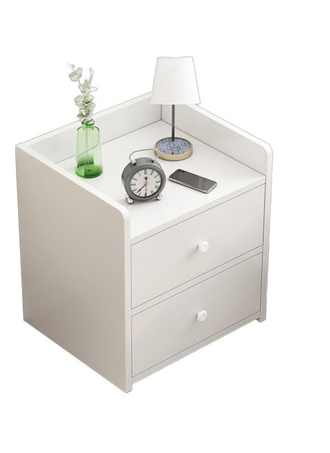 Bedside Table,2-Tier Nightstand, End Table Cabinet with 2 Storage Drawer, Wooden Minimalist Multi-function Modern Style Bedside Storage Small Cabinet