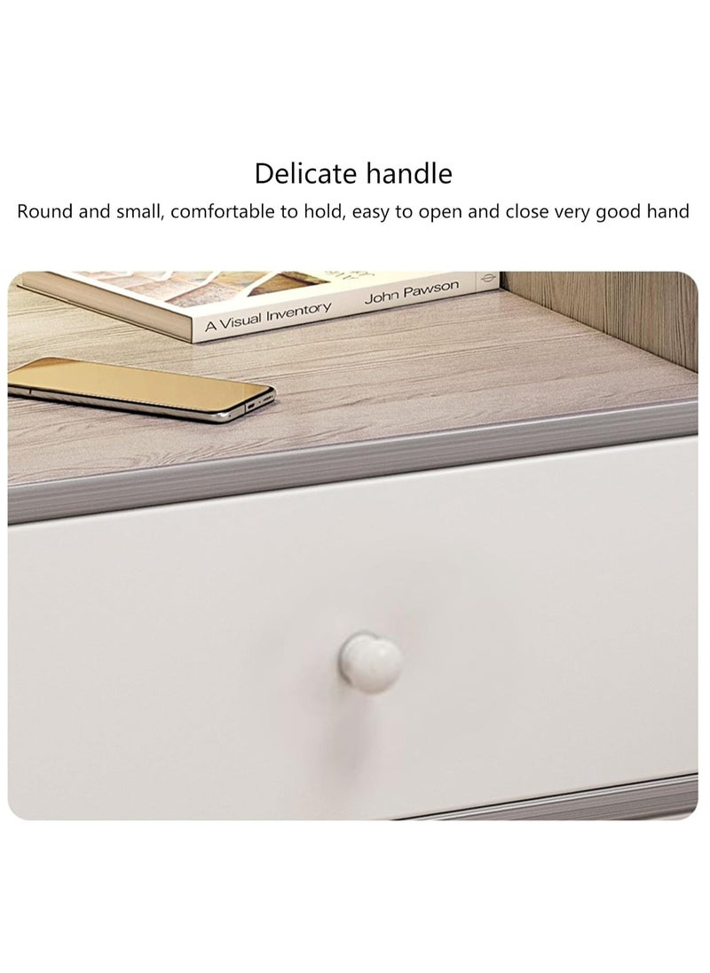 Bedside Table,2-Tier Nightstand, End Table Cabinet with 2 Storage Drawer, Wooden Minimalist Multi-function Modern Style Bedside Storage Small Cabinet