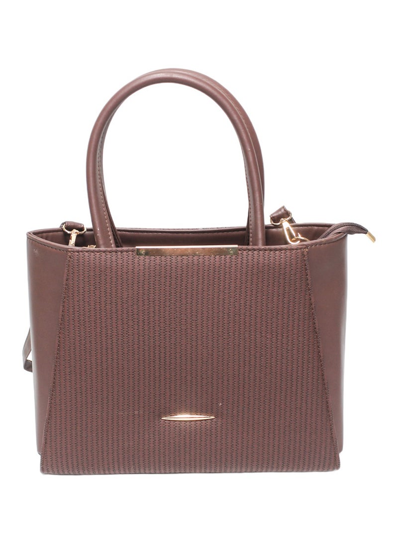 Glitter Women Bag with Cross Hand - Brown - Image 2
