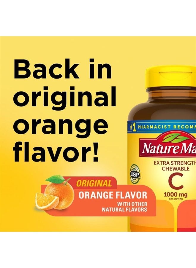 Nature Made Extra Strength Dosage Chewable Vitamin C 1000 mg per serving, Dietary Supplement for Immune Support, 90 Tablets, 45 Day Supply  - Image 2