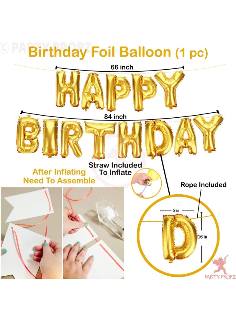 طقم بالونات عيد ميلاد ذهبي 25 قطعة – بالونات فويل هابي بيرثداي + بالونات كونفيتي ومعدنية – زينة عيد ميلاد للأطفال، الأولاد والبنات، مستلزمات حفلات عيد الميلاد وزينة الحفلات - Image 5