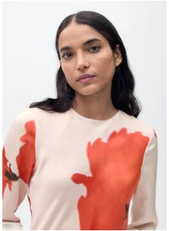 MANGO Satin Dress With Floral Print  - Image 3