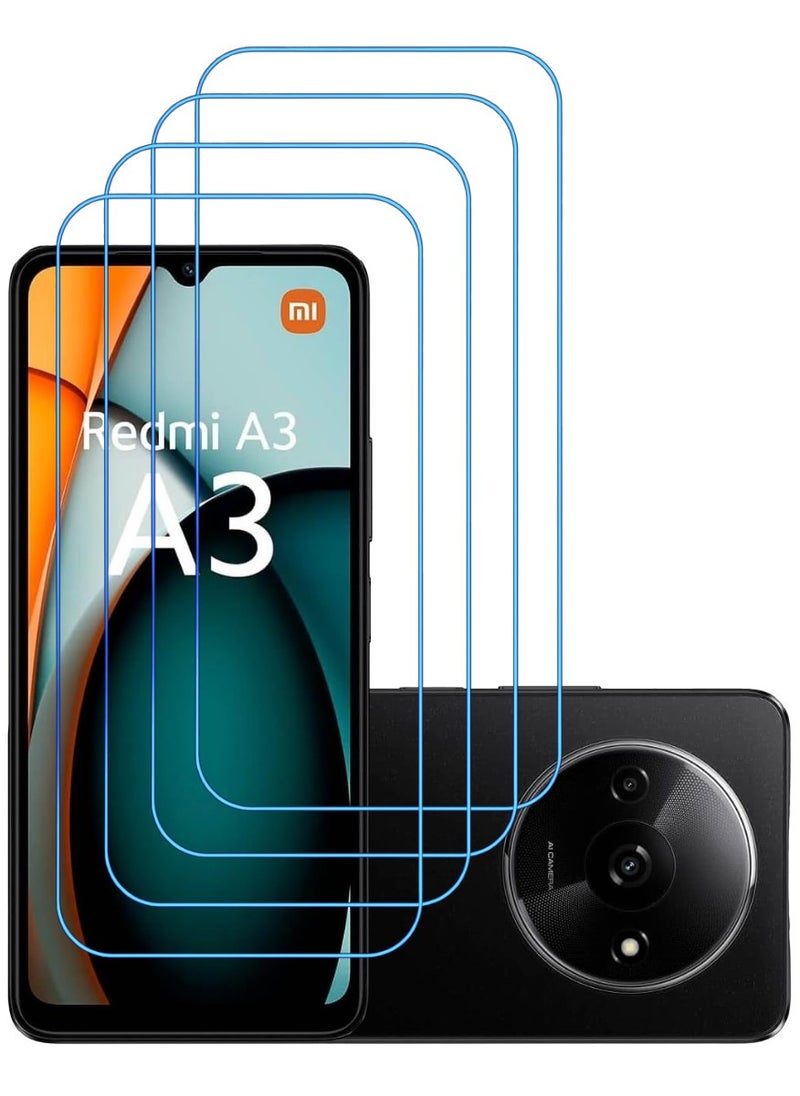 ACLIX 4 Pieces Antistatic ESD Dustproof Premium Quality High Definition Clear Tempered Glass Screen Protector Designed For Xiaomi Redmi A3 - Image 1
