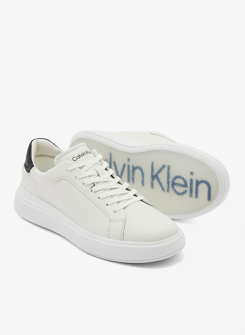 CALVIN KLEIN Low Top Lace Up Leather Trainers - Image 3