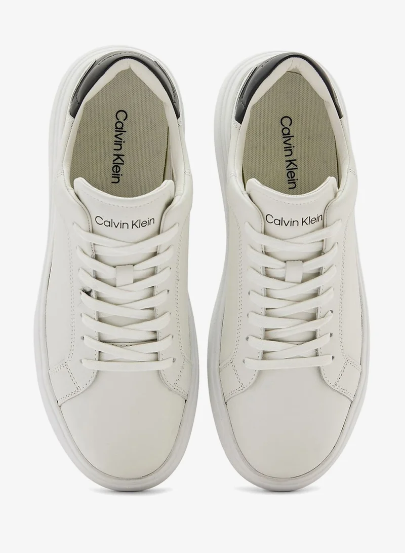 CALVIN KLEIN Low Top Lace Up Leather Trainers