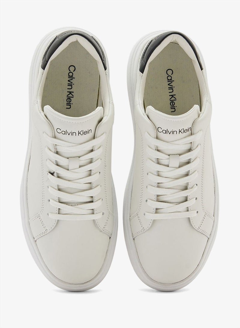 CALVIN KLEIN Low Top Lace Up Leather Trainers - Image 4