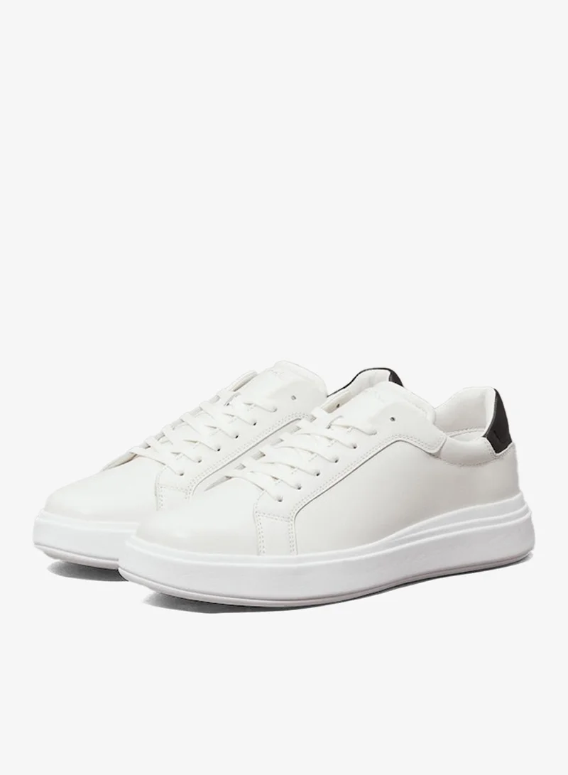 Calvin Klein white Leather Contrast Heel Trainers for Men | Best Price UAE