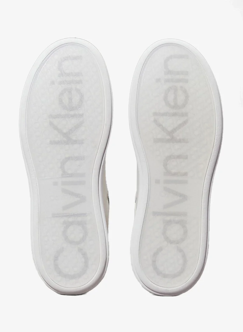 Calvin Klein white Leather Contrast Heel Trainers for Men | Best Price UAE