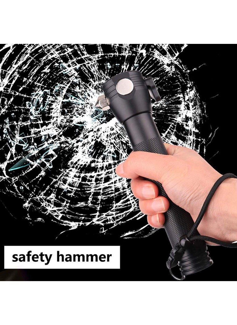 BETLEX BETLEX Aluminium 7 Mode Rechargeable Solar LED Torch Flashlight Power Bank Car Emergency Tool with Window Breaker Magnet Cutter Compass for Travel Camping Hiking Security Black  - Image 4