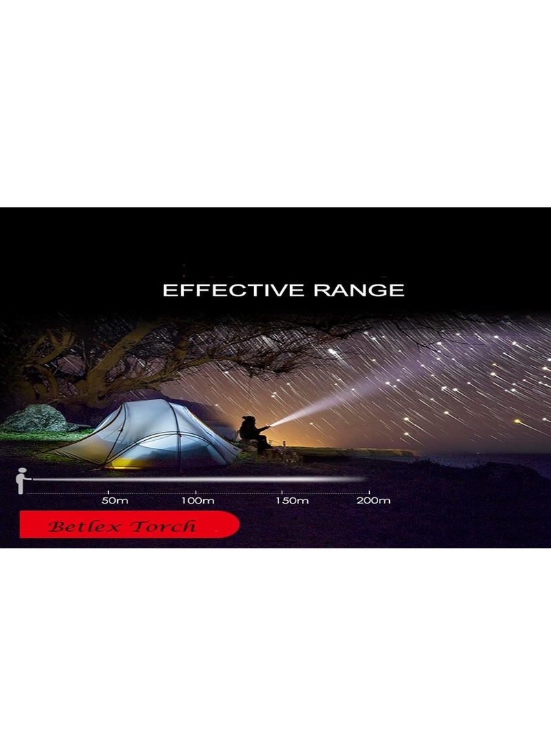 BETLEX BETLEX Aluminium 7 Mode Rechargeable Solar LED Torch Flashlight Power Bank Car Emergency Tool with Window Breaker Magnet Cutter Compass for Travel Camping Hiking Security Black  - Image 5