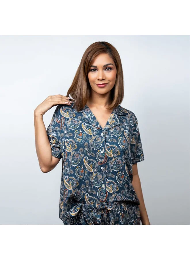 Aadaraya Aadaraya Printed Shirt and Shorts Set