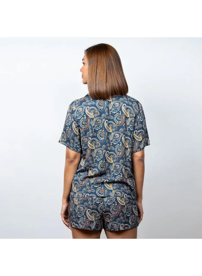 Aadaraya Aadaraya Printed Shirt and Shorts Set