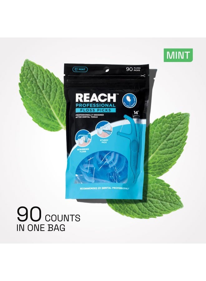 REACH Interdental Flosser Pick | Acute angle for better reach | Dented for Better Grip, PFAS FREE | 90 Flossers, Mint Flavor - Image 5