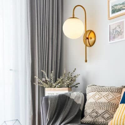 SVDK Pack of 2 Modern Globe Shape Sconces E27 Holder LED Decorative Wall Decore Lamp for Living Room and Dining Hall J Shape Without Bulb - Image 3