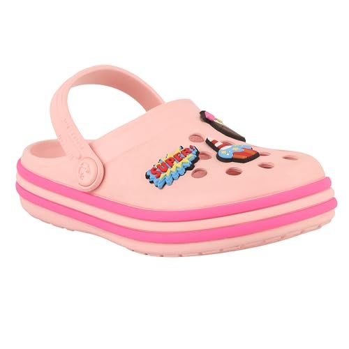 Neoz Casual Slingback Clogs for Kids with Soft Sole | Slip-On Breathable, Lightweight | Comfortable & Durable | Stylish Indoor & Outdoor Sandals Clogs for Kids, K-SKR-SUPER-ROSA_4 - Image 1