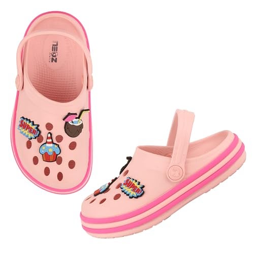 Neoz Casual Slingback Clogs for Kids with Soft Sole | Slip-On Breathable, Lightweight | Comfortable & Durable | Stylish Indoor & Outdoor Sandals Clogs for Kids, K-SKR-SUPER-ROSA_4 - Image 2