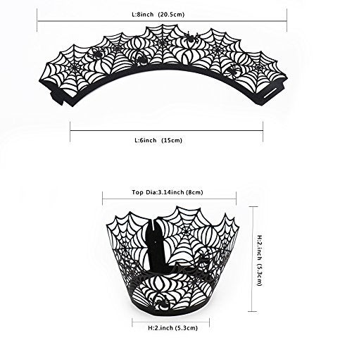 BinaryABC Halloween Cupcake Wrappers,Spider Web Cupcake Wrapper,Halloween Party Decorations Supplies 36Pcs - Image 2