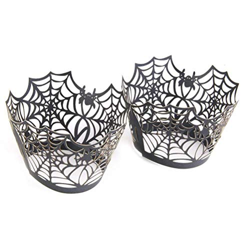 BinaryABC Halloween Cupcake Wrappers,Spider Web Cupcake Wrapper,Halloween Party Decorations Supplies 36Pcs - Image 4