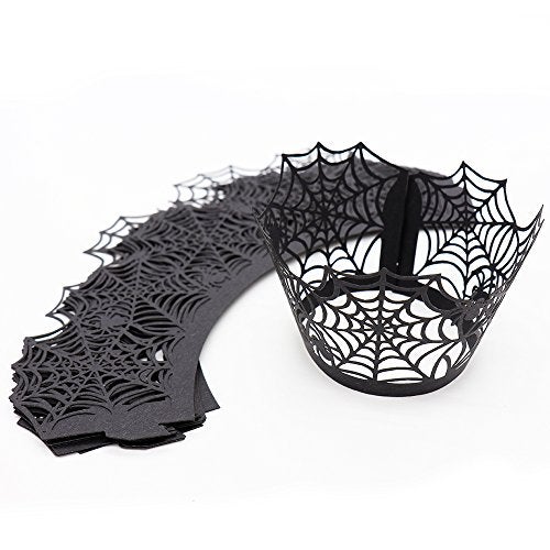 BinaryABC Halloween Cupcake Wrappers,Spider Web Cupcake Wrapper,Halloween Party Decorations Supplies 36Pcs - Image 3