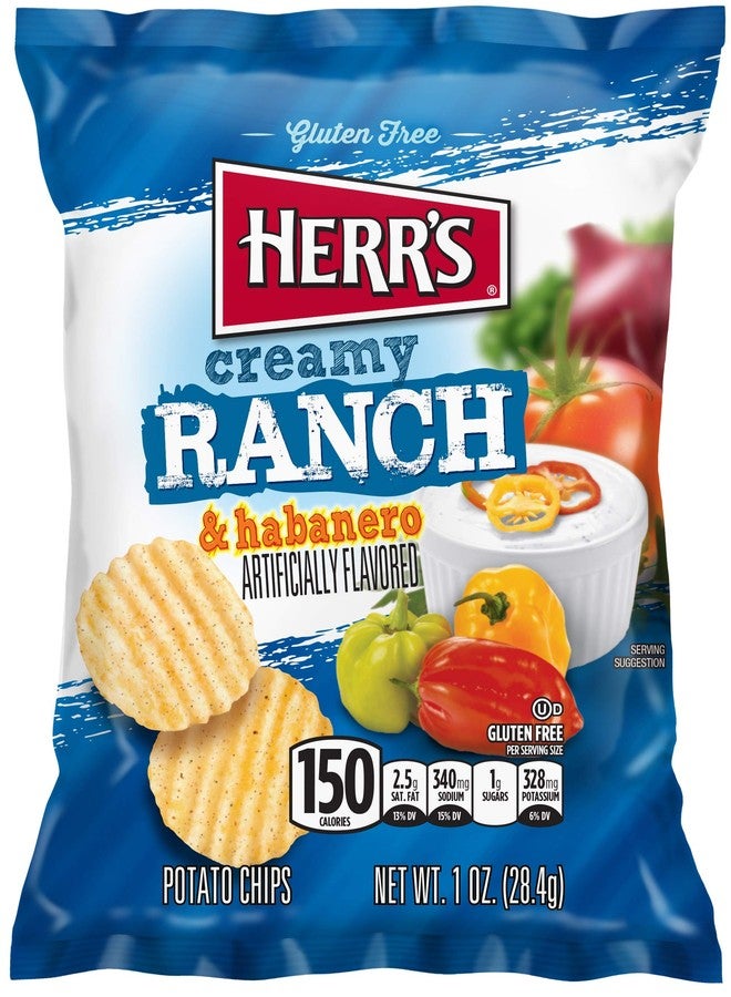 HERR'S Herr Foods Creamy Ranch Habanero Potato Chips, 1 Ounce -- 42 per case. - Image 1
