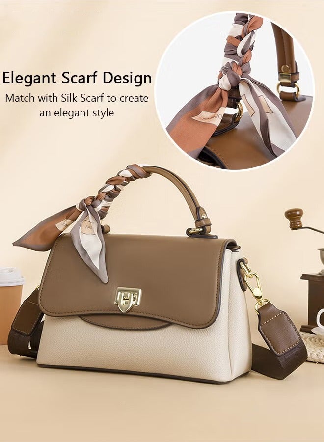 كان واي حقيبة يد نسائية أنيقة حقيبة يد نسائية أنيقة ومميزة مع وشاح حريري للأمهات والزوجات مناسبة لهدية عيد الميلاد أو رمضان - Image 3