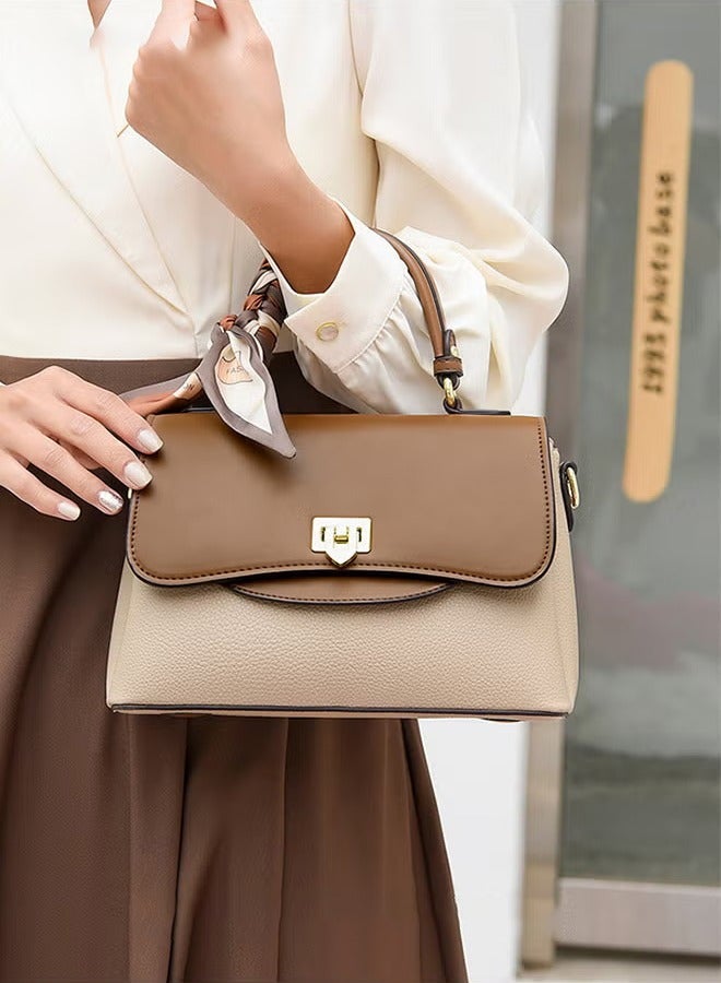 كان واي حقيبة يد نسائية أنيقة حقيبة يد نسائية أنيقة ومميزة مع وشاح حريري للأمهات والزوجات مناسبة لهدية عيد الميلاد أو رمضان - Image 1