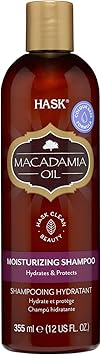 HASK Macadamia Moisturizing Oil Shampoo for all hair types colour safe glutenfree sulfatefree parabenfree 1 355mL Bottle - Image 1