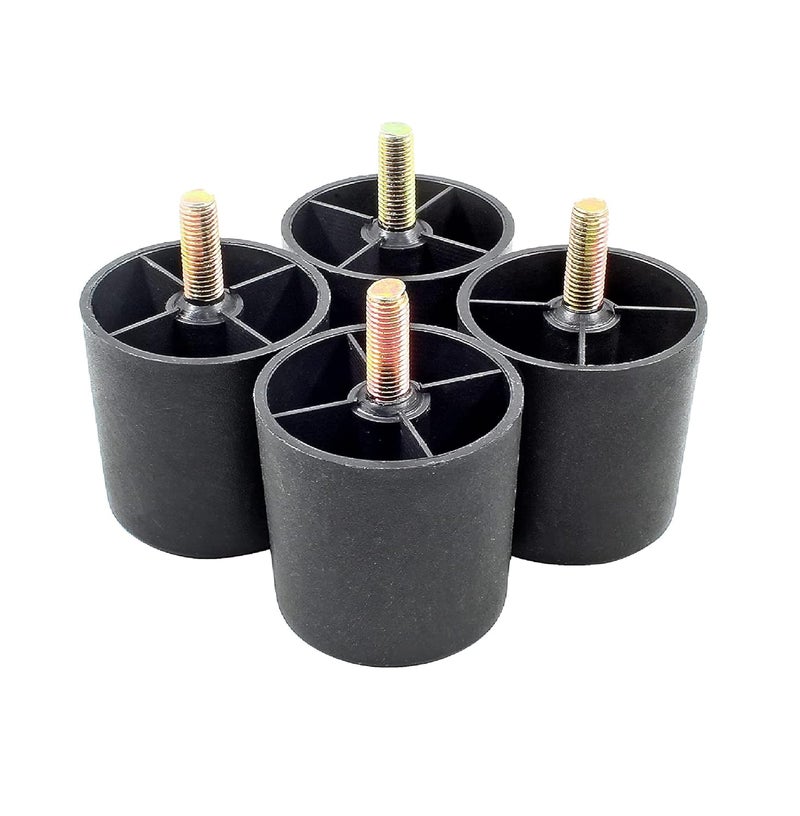 QZibeva Pack of 4 Pcs Matt Black Round Plastic Furniture Legs with M8 Bolt Assembled 4 Inches - Image 5