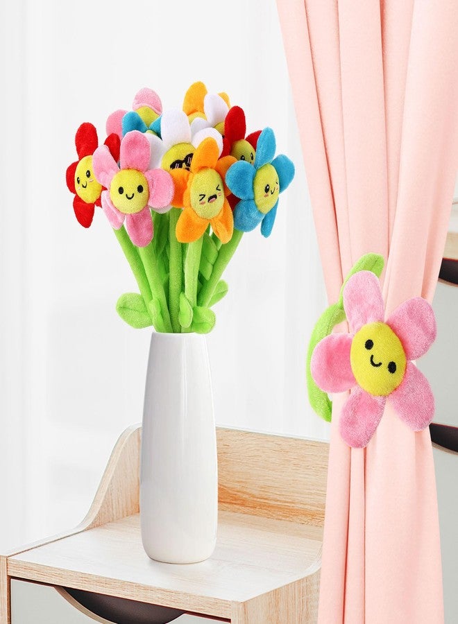 ZJoey 18 Pcs Plush Smile Flower Stuffed Bendable Stems Plush Bouquet Toy Soft Floral 12.6 Inch for Graduation 2025 Mother's Day Valentines Day Girl Girlfriend Wife Family and Friends(Cute Style) - Image 3