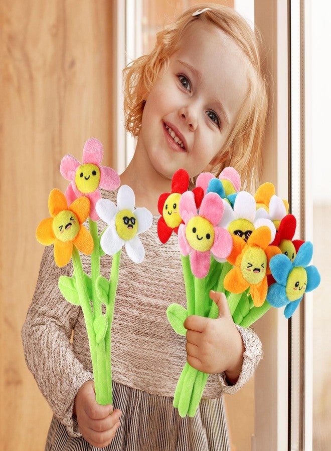 ZJoey 18 Pcs Plush Smile Flower Stuffed Bendable Stems Plush Bouquet Toy Soft Floral 12.6 Inch for Graduation 2025 Mother's Day Valentines Day Girl Girlfriend Wife Family and Friends(Cute Style) - Image 5