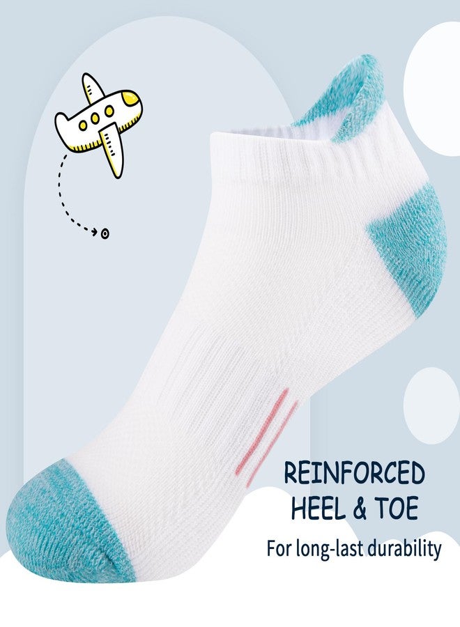 Comfoex Girls Socks Ankle Athletic Socks For Kids 4-6 6-8 8-10 Years Old Short Socks With Cushioned Sole 8 Pairs - Image 3