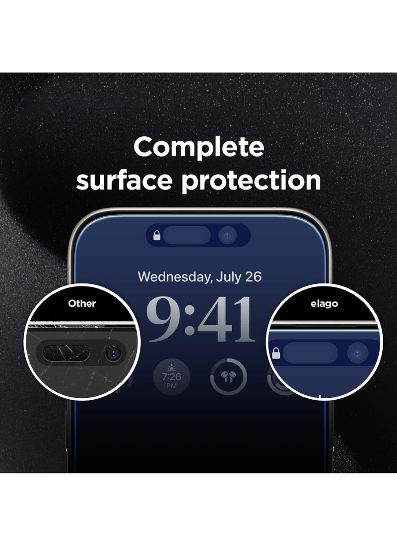Rock Pow - Screen protector Compatible with iPhone 15 Pro Max 5G Privacy Tempered Glass Screen Protector [Bubble Free][Anti-Glare][HD Full Coverage][Easy Installation][Scratch Resistant] - Image 1
