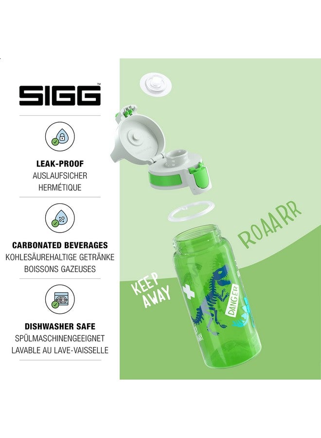 Sigg Kids Water Bottle Viva One Jurassica Leakproof Lid Dishwasher Bpa Free Sport And Bike One Hand Children'S Drink Bottle 17 Oz - Image 3