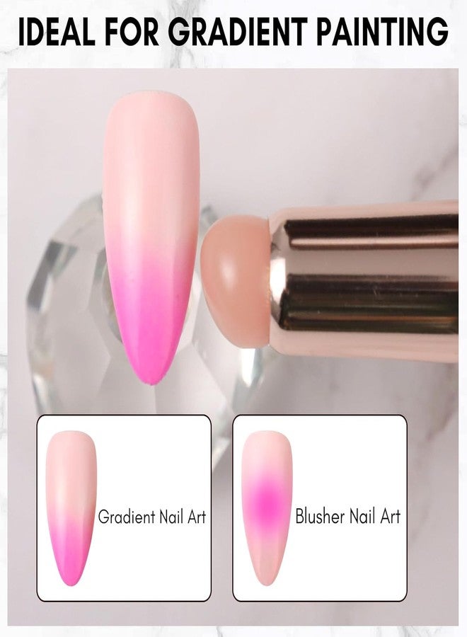 QUEENFINGER Nail Brush - 1pcs Reusable Chrome Powder Applicator, Pink Art Pen Silicone Brushes For Pat Ombre Gel and French Nails, Lipstick, Concealer, Eyeshadow (PINK) - Image 3