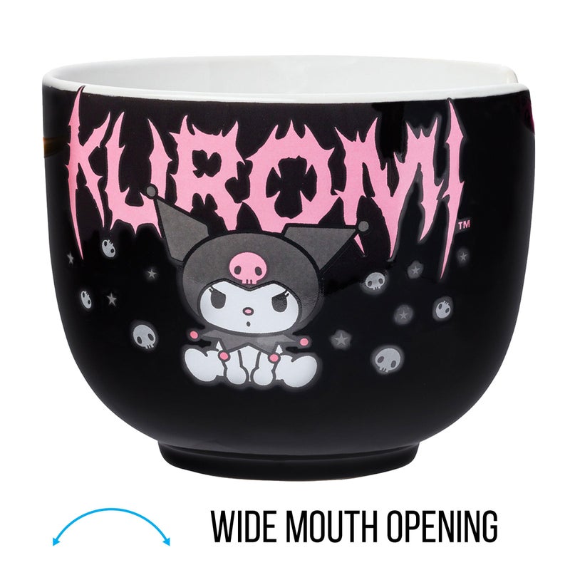 Silver Buffalo Silver Buffalo Sanrio Hello Kitty and Friends Kuromi Ceramic Ramen Noodle Rice Bowl with Chopsticks  Microwave Safe  20 Ounces  - Image 3