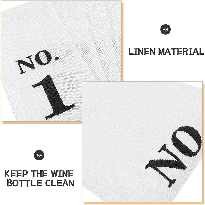 Ipetboom 10pcs Drawstring Linen Wine Bags White 15x35cm Reusable Bottle Wrapping Pouches for Travel Party Favor Wedding Christmas Wrapping - Image 3