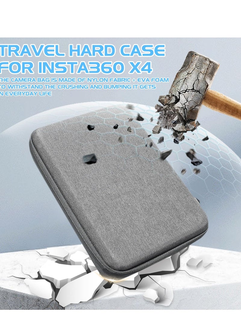 Excefore Carry Case for Insta360 X4 Action Camera, Large Capacity Portable Hard Shell Travel Storage Bag, Drop-Proof Protective Bag, Anti-Shock Compact Nylon Hard Case for Insta360 X4 Accessories Kit  - Image 3