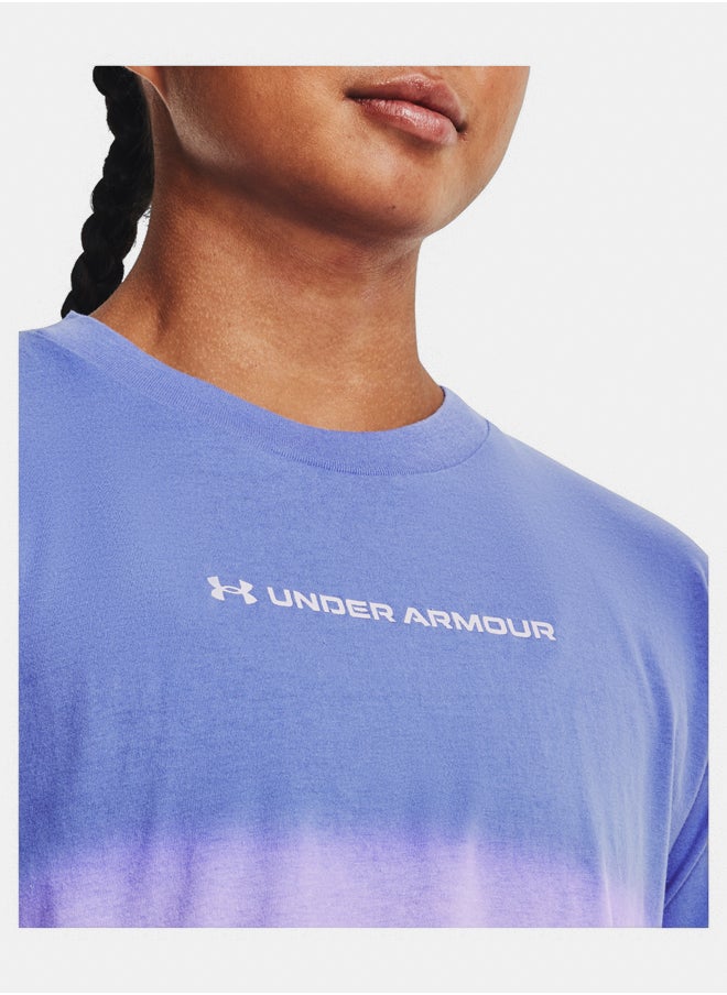UNDER ARMOUR - Branded Dip Dye Crop Short Sleeve T-shirt - Image 1