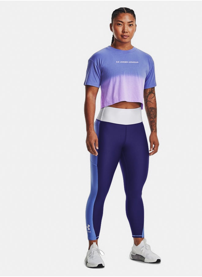 UNDER ARMOUR - Branded Dip Dye Crop Short Sleeve T-shirt - Image 1