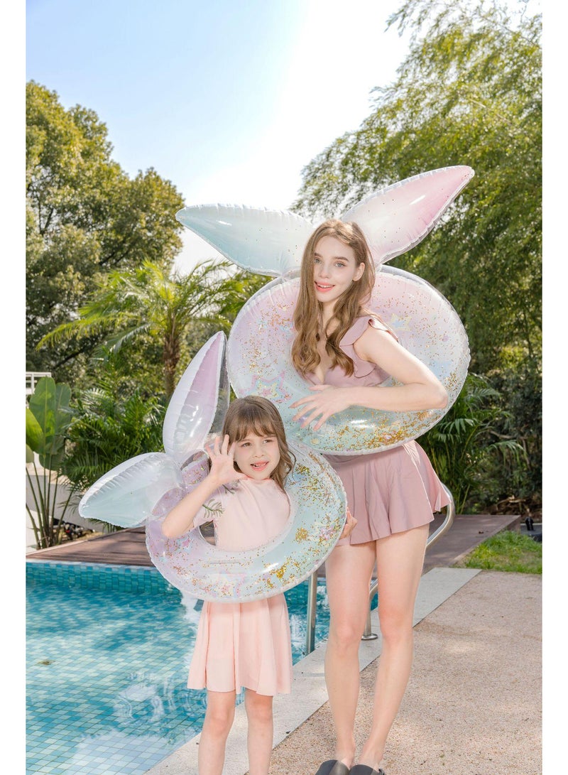 Y&D Giant Mermaid Tail Pool Float PVC Inflatable Floats Mermaid Swimming Ring Suitable for Ages 5-9 Years Kids Multicolour A 55CM - Image 2