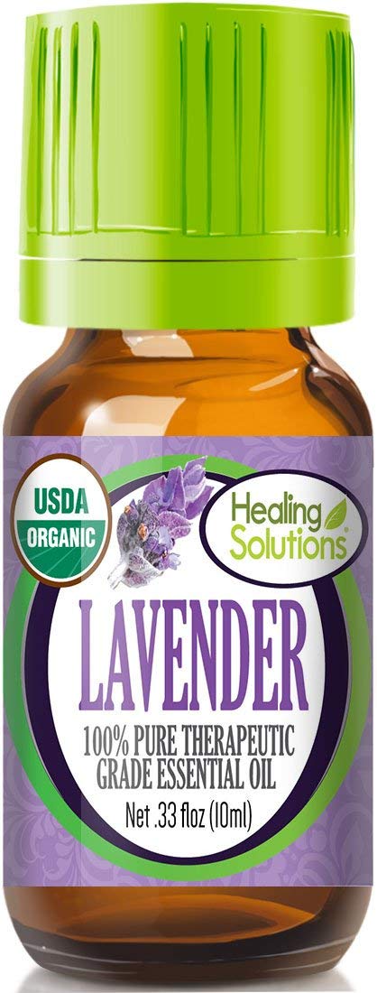 Healing Solutions Organic Lavender Essential Oil 10ml (0.33 fl oz), Undiluted, Pure Lavender Oil for Hair Diffuser, Aromatherapy & Skin, Therapeutic Grade - Image 1