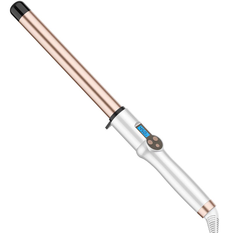 Hoson 1 Inch Extra Long Barrel Curling Wand, Ceramic Tourmaline Curling Wand Professional Dual Voltage with Adjustable Temperature - Image 1